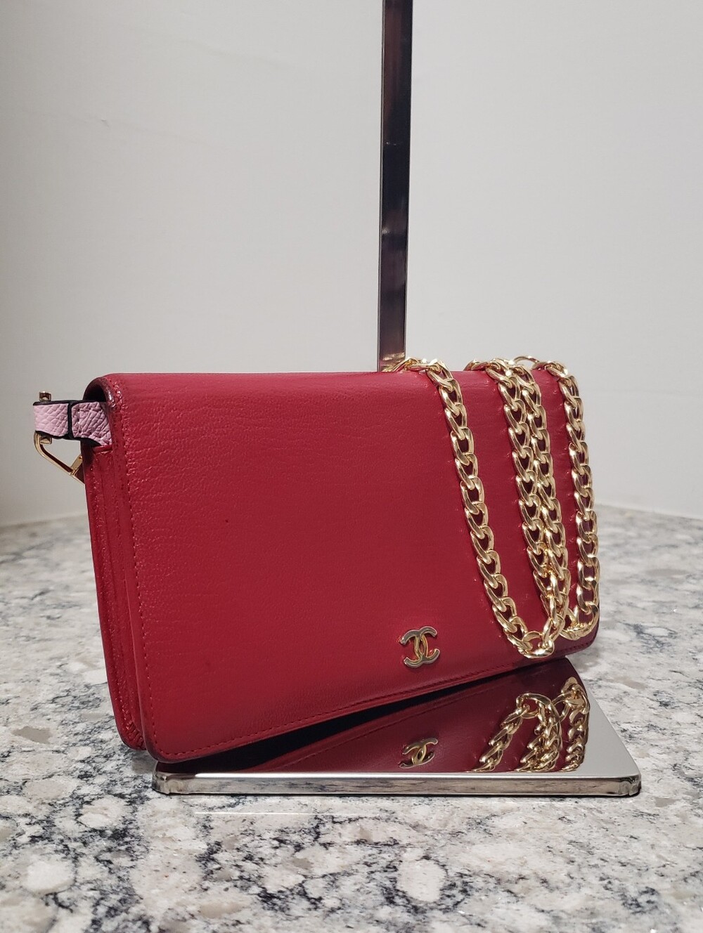 CHANEL Caviar Long Leather Wallet On Chain w/ Authenticity Card - Picture 2 of 16